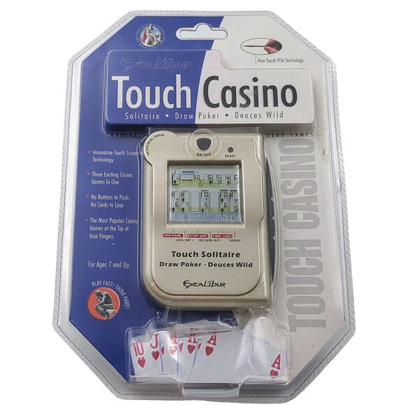 Excalibur Touch Casino Handheld Electronic Solitaire Draw Poker NEW SEALED NIB - Picture 1 of 2